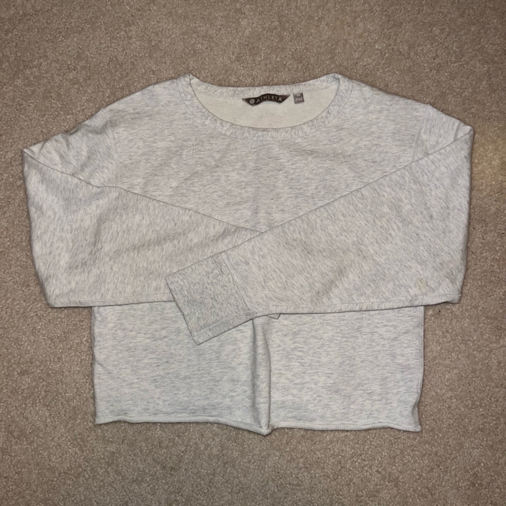 Athleta Heather Gray Cropped Sweatshirt, Size XS